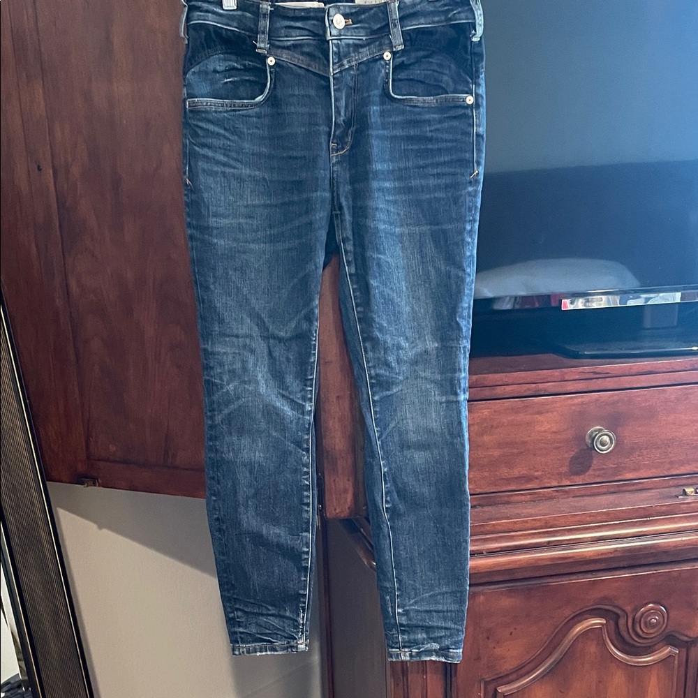 Pilcro and the Letterpress Dark Blue Skinny Jeans